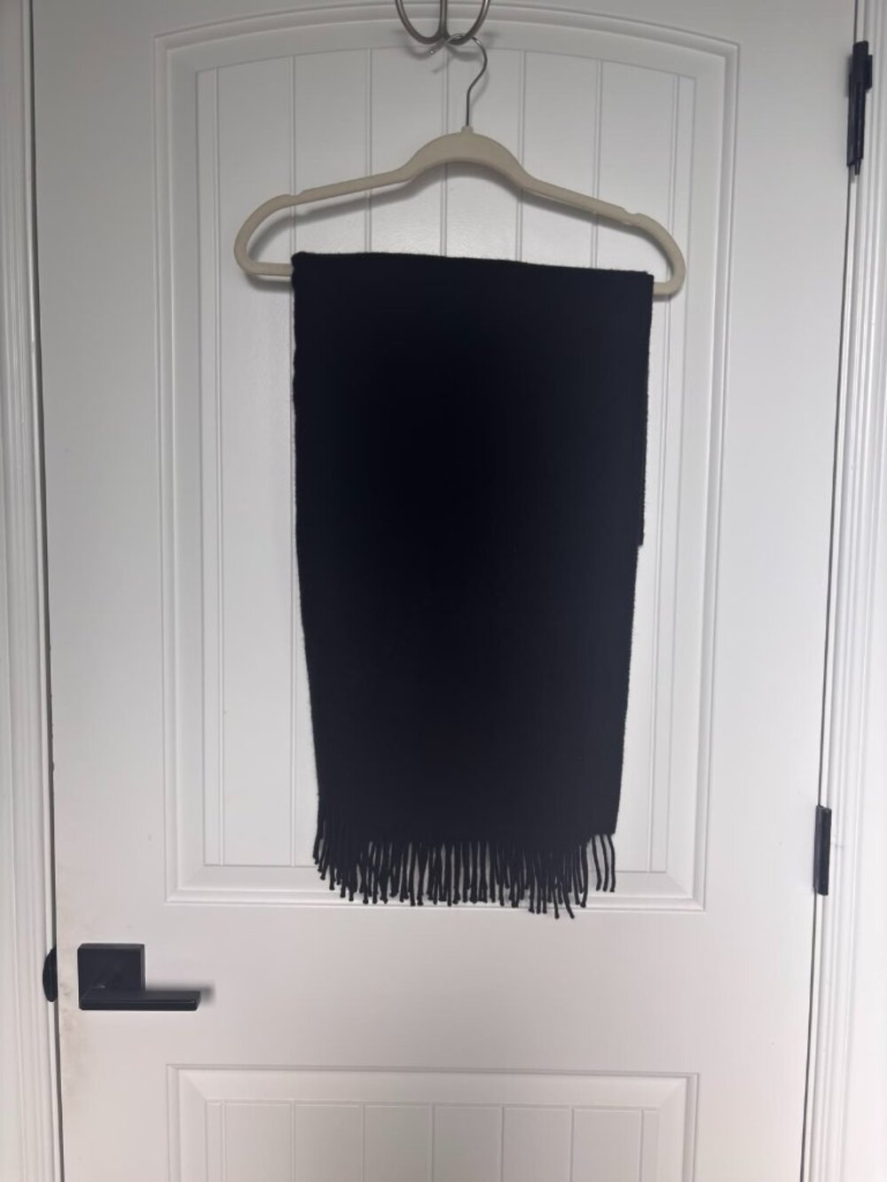 VINCE Merino Wool Scarf/Fringe Wrap - Black